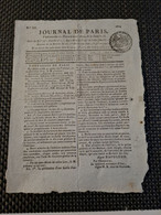 Papier Timbre LE JOURNAL DE PARIS 1810 Departement D Ela Seine 3c SIGNE NAPOLEON - Covers & Documents