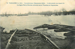 Varades * Inondations Décembre 1910 * Ligne Chemin De Fer Paris Nantes Enlevée * Crue Catastrophe - Varades