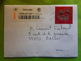 Delcampe - France Lettre Suivie Avec Timbre Mode Textile COEUR DE GIVENCHY , TB - Textil