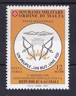 2001- SMOM - Convenzione Postale Repubblica Dal Mali - MNH ** - Sovrano Militare Ordine Di Malta