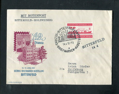 DDR / 1957 / Brief "MIT BOTENPOST, Bitterfeld-Holzweissig", SSt., Rs. Vignette (1178) - Covers