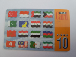 NETHERLANDS   FL 10,- COUNTRY FLAGS /THIN CARD / OLDER CARD    PREPAID  Nice Used  ** 11120** - Schede GSM, Prepagate E Ricariche