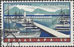 GREECE 1958 Air. Greek Ports - 20d. Patras FU - Used Stamps