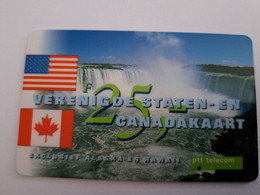 NETHERLANDS   / USA /CANADA/ NIAGARA WATERFALLS /  CARD / HFL 25,-  PTT TELECOM  - TELECOM  PREPAID   ** 11128** - Cartes GSM, Prépayées Et Recharges