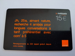 FRANCE/FRANKRIJK   ORANGE/  AIMANT NATURE /   €15 -  DATE 06/03     PREPAID  USED CARD  ** 11129** - Nachladekarten (Handy/SIM)