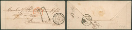 LAC Non Affranchie + Cachet Dateur Ecaussines (1851) Et Boite Rurale "H" > Ngct En Vin à Beaune - Poste Rurale