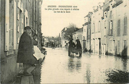 Ancenis * Les Inondations 1910 * La Rue De La Gare * Attelage * Crue Catastrophe - Ancenis