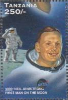 American Astronauts Neil Armstrong And Edwin Eldrin Are First Men On Moon, Flag, Space, Astronomy, MNH Tanzania - Oceania