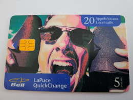 CANADA CHIP CARD  $ 5,00  BELL/  MAN WITH SUNGLASSES   USED CARD  **11140** - Canada