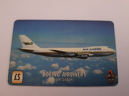 GREAT BRITAIN  /UNITEL /BOEING AIRLINES  AIR GABON   /  5 POUND PREPAID      ** 11142** - Andere & Zonder Classificatie