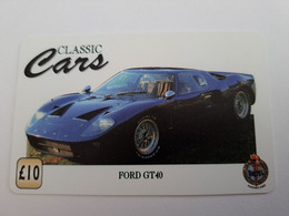 GREAT BRITAIN  /UNITEL /CLASSIC CARS  / FORD GT 40 /  10 POUND PREPAID      ** 11153** - Andere & Zonder Classificatie