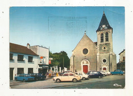 Cp, 77 ,OZOIR LA FERRIERE ,place De L'église , Voyagée 1989 , Automobile,2 Cv  Citroen.... - Andere & Zonder Classificatie