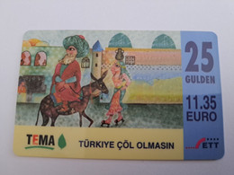 NETHERLANDS   HFL 25,- / TEMA/ ETT  TURK TAFEREL/ MAN ON DONKEY      PREPAID  Nice Used  ** 11154** - [3] Sim Cards, Prepaid & Refills