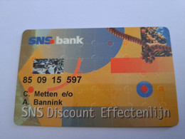 NETHERLANDS   /BANK CARD/ SNS  DISCOUNT EFFECTENLIJN      ** 11160** - [3] Sim Cards, Prepaid & Refills
