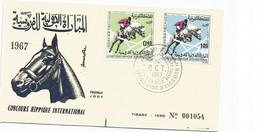 Delcampe - FDC Maroc - Equitation Cheval 1967 - Tirage Limité à 1700 Exemplaires Environ - Pferde