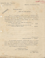 SOCIETA DEL TEATRO IN MANTOVA 1912 RICHIESTA PAGAMENTO PALCO INVIATA RACCOMANDATA - Italia