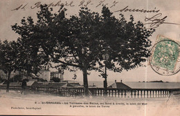 Delcampe - 83 / ST RAPHAEL / LA TERRASSE DES BAINS / A DROITE LION DE MER A GAUCHE LION DE TERRE - Saint-Raphaël