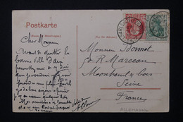 BELGIQUE - Affranchissement Belge / Allemand De Charleroi Sur Carte Postale (Aachen)  En 1907 Pour La France - L 131404 - 1905 Thick Beard