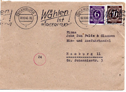 54672 - Alliierte Besetzung - 1946 - 10Pfg Ziffer MiF HAMBURG - WAEHLEN IST BUERGERPFLICHT - Otros & Sin Clasificación