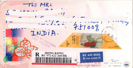 Hong Kong - 2015 - Registered Cover To India With  The 70th Anniversary Of The End Of World War II Stamp - Cartas