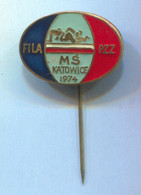 Delcampe - Wrestling - FILA World Championships 1974. Katowice Poland, Vintage Pin Badge Abzeichen - Lutte