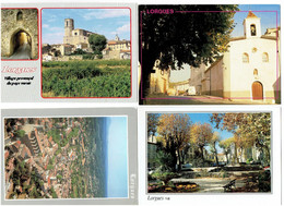 Delcampe - Lot 4 Cpm - [83] Var > Lorgues - Vue Générale Monument Clocher Cloche Statue Chapelle St François - Lorgues