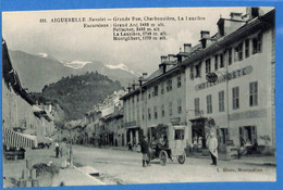 Delcampe - 73 - Savoie - Aiguebelle - Grande Rue - Charbonniere - La Lauziere - Hotel De La Poste - Auto Garage (N10284) - Aiguebelle