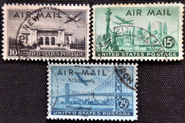 Timbre Des Etats-Unis 1947 New Airmail Stamps  Stampworld N° 35 à 37 - 2a. 1941-1960 Used