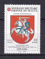 2000- SMOM - Convenzione Postale Lituania - MNH ** - Sovrano Militare Ordine Di Malta