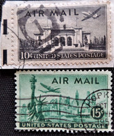 Timbre Des Etats-Unis 1947 New Airmail Stamps  Stampworld N° 35 Et 36 - 2a. 1941-1960 Used