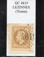 Yonne - N° 28A Obl GC 4819 Lezinnes - 1863-1870 Napoleon III With Laurels