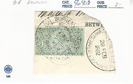 56503 ) Great Britain Revenue 1882 Postmark Cancel - Revenue Stamps