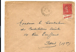 SEMEUSE N° 199 Type IV Publicité BENJAMIN Sur Lettre 1932 - Publicitimbre De CARNET - Alte : 1906-1965