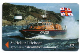 Delcampe - Bateau ST HELIER LIFEBOAT " Alexander Coutanche" - Télécarte Phonecard  Jersey Telefonkarte (J 866) - Schiffe