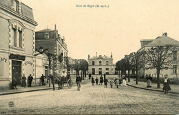 Segré * 1907 * La Gare * Hôtel Restaurant MARTIN * Ligne Chemin De Fer Maine Et Loire - Segre