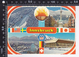 Delcampe - CPA SPORTS, OLYMPIC GAMES, INNSBRUCK 1976, WINTER GAMES, OLYMPIC FLAME, OLYMPIC VILLAGE DIFFERENT VIEWS - Olympische Spiele