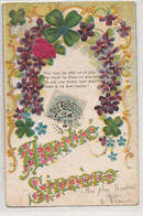 CARTES FANTAISIES  BELLE CPA GAUFREE   AMITIE SINCERE 27 AOUT 1906 - Bestickt