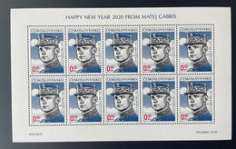 Czechoslovakia 2019 2020 - RRR Kleinbogen Feuillet Happy New Year 0Kcs " Milan Rastislav Štefánik " Matej Gabris - Variedades Y Curiosidades