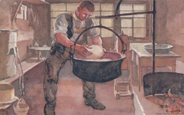 C. Liner Illustrateur, Le Fromager, Carte De La Fête Nationale 1920 Litho (6280) - Artisanat