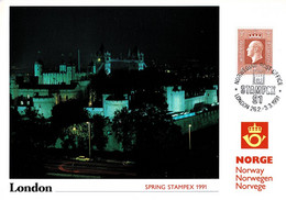 Delcampe - NORWAY 1991 PU77 SPRING STAMPEX LONDON EXHIBITION CARD - Maximumkarten (MC)