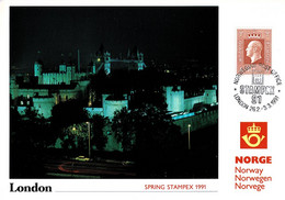 NORWAY 1991 PU77 SPRING STAMPEX LONDON EXHIBITION CARD - Maximum Cards & Covers