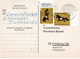 54685 - Bund - 1969 - 10Pfg Jugend '69 MiF A Kte HANNOVER - ... NACHTLUFTPOSTNETZ ... -> Freiburg - Cavalli