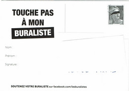 GMZ - PSEUDO MARIANNE DEGANDON CAMPAGNE EN FAVEUR DES BURALISTES - Privatganzsachen