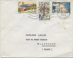 POLYNESIE FRANCAISE - LETTRE AFFRANCHIE N° 27 - 33 - 50 - CAD PAPEETE 1969 ILE TAHITI - Brieven En Documenten