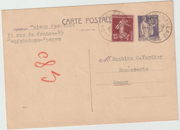 5532 Entier Postal Carte Postale 1938 Type Paix Neufchateau Vosges Pour Meaux Verdier Passerat Bas Rex - Standaardpostkaarten En TSC (Voor 1995)