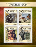 2017 DJIBOUTI MNH AUGUSTE RODIN  |  Yvert&Tellier Code: 1432-1435  |  Michel Code: 1518-1521  |  Scott Code: 1110 - Djibouti (1977-...)