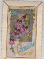 CARTES FANTAISIES AMITIE  BELLE CPA .BRODEE - BORD PERLE .ET FESTONNE - Ricamate