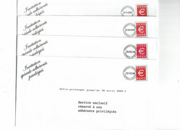 GMZ -  PSEUDO  PUBLICITE FRANCE LOISIRS 5 ENVELOPPES AVEC ET SANS MILLESIME - Private Stationery