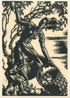 Delcampe - Kunstler Hedwig ZUM TOBEL Silhouette Artist Postcard - Die Jahreszeiten - Herbst Autumn - Scherenschnitt - Silhouette