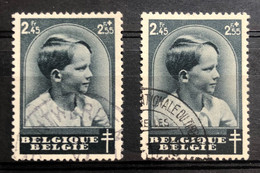 België, 1937, Nr 446, Curiositeit 'haartje Op Voorhoofd' (linkse Zegel) - Altri & Non Classificati